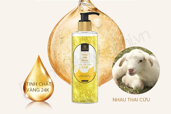 Sữa tắm Vàng 24K Milky Gold Shower giúp da mịn màng nhìn là yêu
