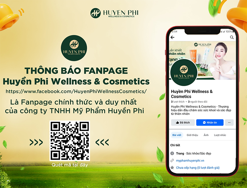 Thông Báo: Chuyển Đổi Fanpage Thương hiệu Huyền Phi Wellness & Cosmetics