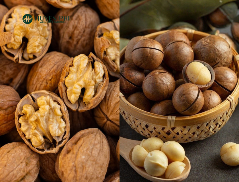 hạt macca và óc chó